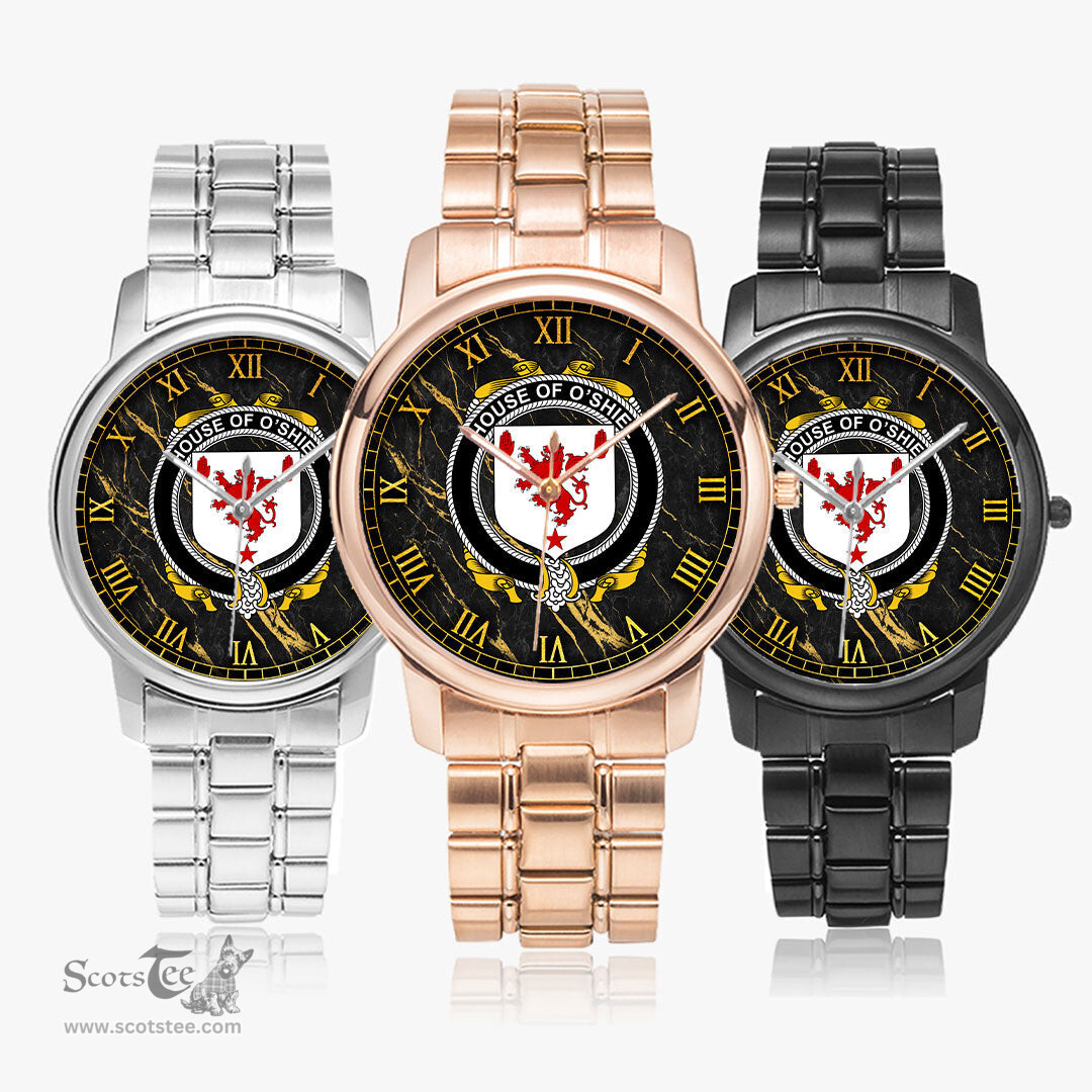 Irish House of O SHIEL Irish Coat of Arms Irish Watch Folding Clasp Type Stainless Steel Quartz Watch