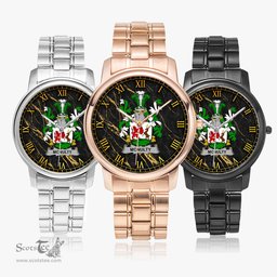 Irish McNulty Irish Coat of Arms Irish Watch Folding Clasp Type Stainless Steel Quartz Watch