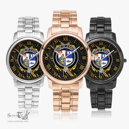Irish House of O HAGAN Irish Coat of Arms Irish Watch Folding Clasp Type Stainless Steel Quartz Watch