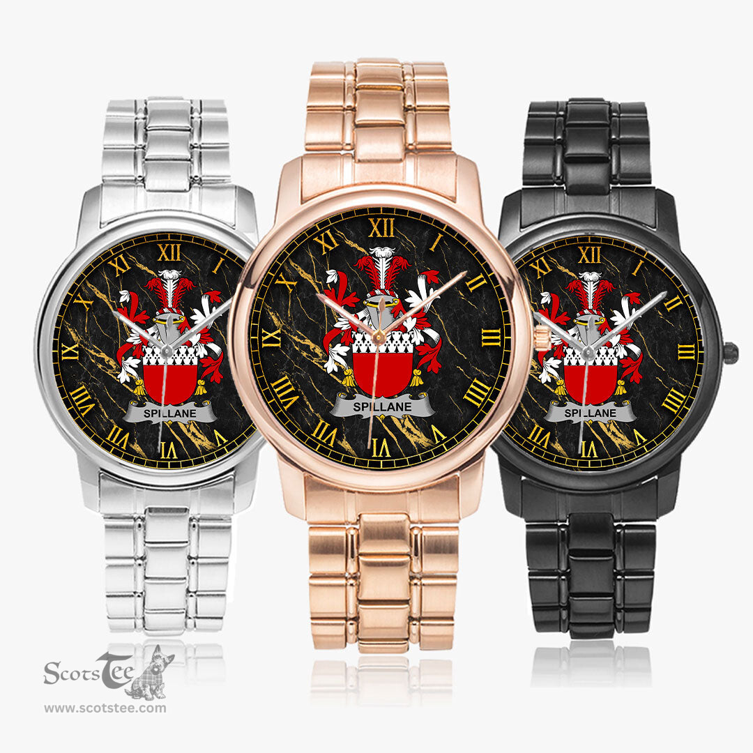 Irish Spillane or O Spillane Irish Coat of Arms Irish Watch Folding Clasp Type Stainless Steel Quartz Watch