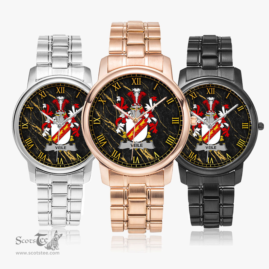 Irish Veile or Veale Irish Coat of Arms Irish Watch Folding Clasp Type Stainless Steel Quartz Watch