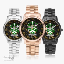 Irish Tuly or McAtilla Irish Coat of Arms Irish Watch Folding Clasp Type Stainless Steel Quartz Watch