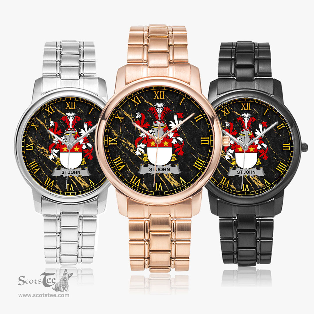 Irish St.John Irish Coat of Arms Irish Watch Folding Clasp Type Stainless Steel Quartz Watch