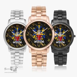 Irish Walron Irish Coat of Arms Irish Watch Folding Clasp Type Stainless Steel Quartz Watch