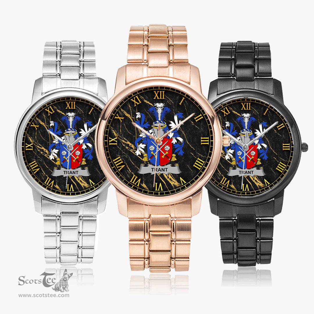 Irish Trant or Trent Irish Coat of Arms Irish Watch Folding Clasp Type Stainless Steel Quartz Watch