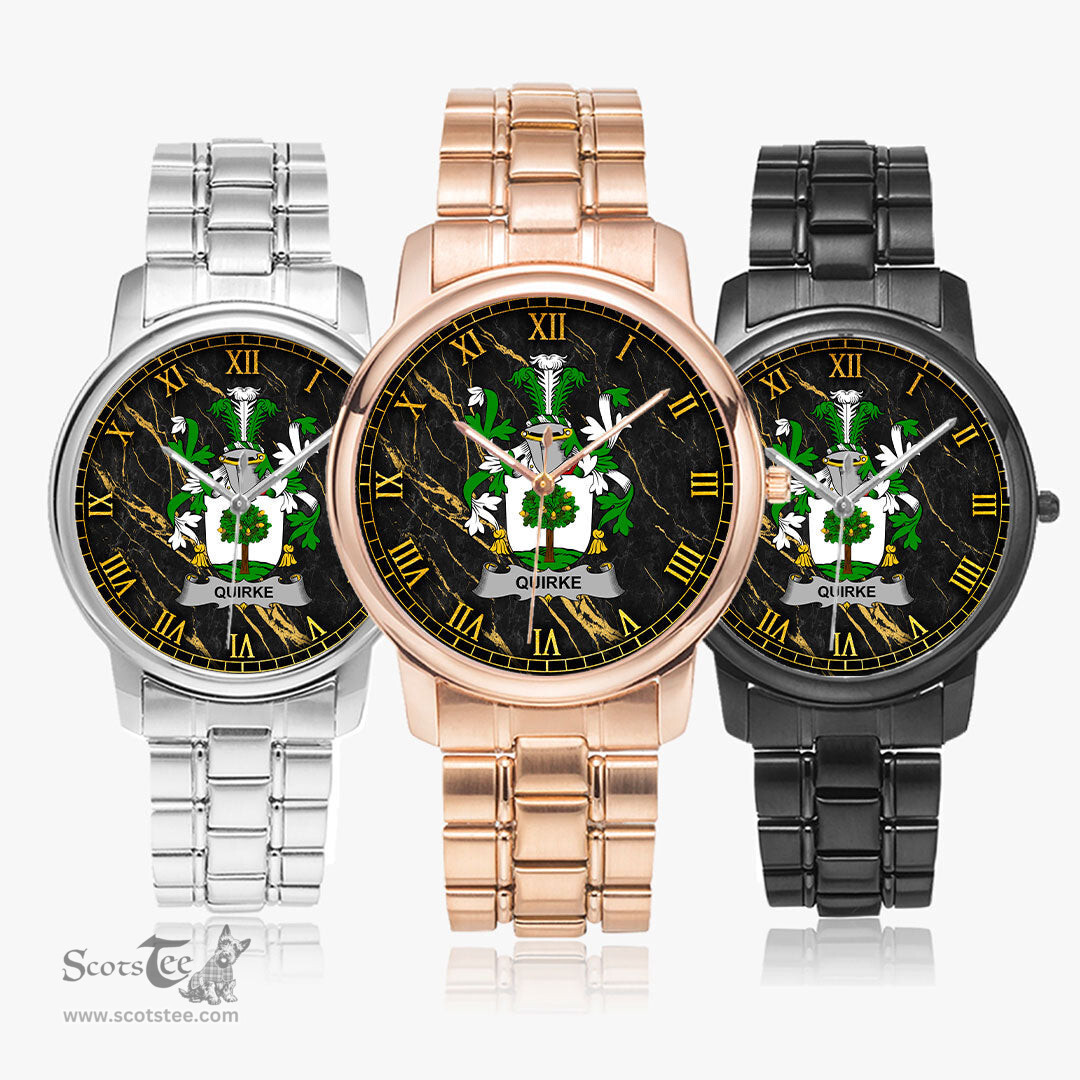Irish Quirke or O Quirke Irish Coat of Arms Irish Watch Folding Clasp Type Stainless Steel Quartz Watch