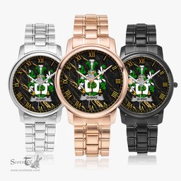 Irish Quirke or O Quirke Irish Coat of Arms Irish Watch Folding Clasp Type Stainless Steel Quartz Watch