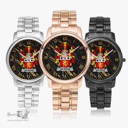 Irish Wickham Irish Coat of Arms Irish Watch Folding Clasp Type Stainless Steel Quartz Watch