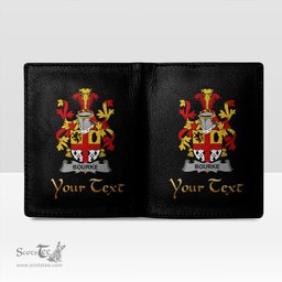Irish Bourke Coat of Arms Family Crest Irish Leather Wallet