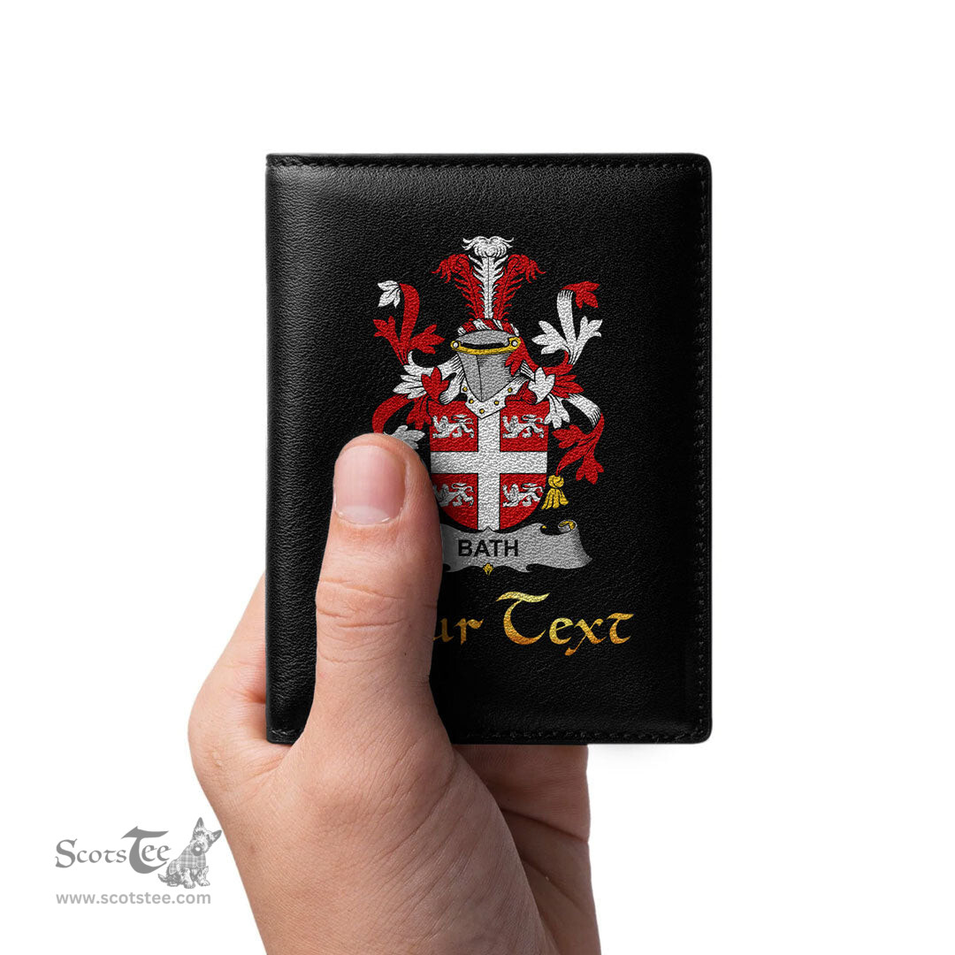 Irish Bath Coat of Arms Family Crest Irish Leather Wallet