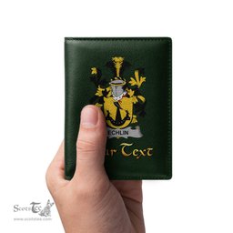 Irish Echlin Coat of Arms Family Crest Irish Leather Wallet