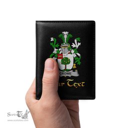 Irish Crowe or McEnchroe Coat of Arms Family Crest Irish Leather Wallet
