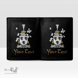 Irish Denn Coat of Arms Family Crest Irish Leather Wallet