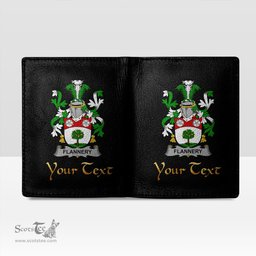 Irish Flannery or O Flannery Coat of Arms Family Crest Irish Leather Wallet