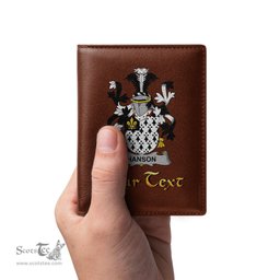 Irish Hanson or O Hanson Coat of Arms Family Crest Irish Leather Wallet