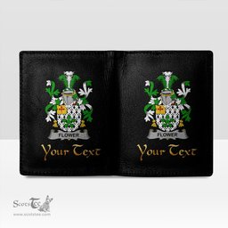 Irish Flower Coat of Arms Family Crest Irish Leather Wallet