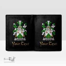 Irish HawkinsIII Coat of Arms Family Crest Irish Leather Wallet