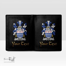 Irish Gray Coat of Arms Family Crest Irish Leather Wallet