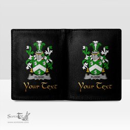 Irish Flood Coat of Arms Family Crest Irish Leather Wallet