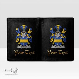Irish Baker Coat of Arms Family Crest Irish Leather Wallet