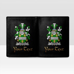 Irish Coffey or O Coffey Coat of Arms Family Crest Irish Leather Wallet