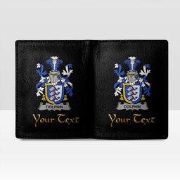 Irish Dolphin or Dolphyn Coat of Arms Family Crest Irish Leather Wallet