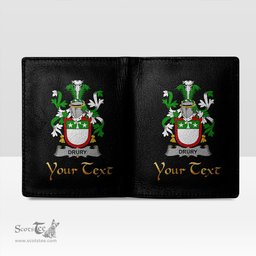 Irish Drury or McDrury Coat of Arms Family Crest Irish Leather Wallet