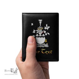 Irish Burton Coat of Arms Family Crest Irish Leather Wallet