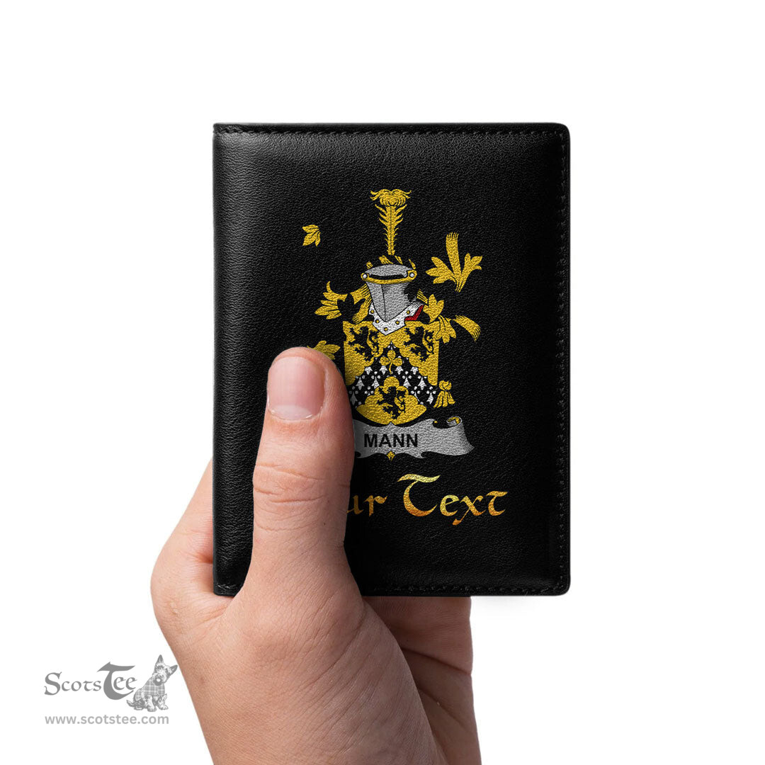 Irish Mann Coat of Arms Family Crest Irish Leather Wallet