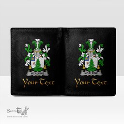Irish McAlpine or MacAlpin Coat of Arms Family Crest Irish Leather Wallet