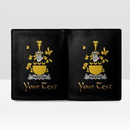 Irish Preston Coat of Arms Family Crest Irish Leather Wallet