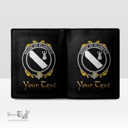 Irish House of PLUNKETT Coat of Arms Family Crest Irish Leather Wallet