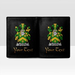 Irish McCurdy or Curdy Coat of Arms Family Crest Irish Leather Wallet