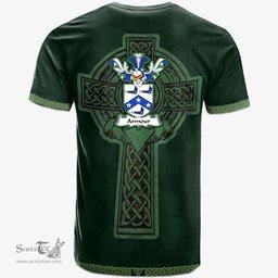 Irish Armour Coat of Arms Irish T Shirt Irish Cross with Celtic Knot and Claddagh Ring T Shirt