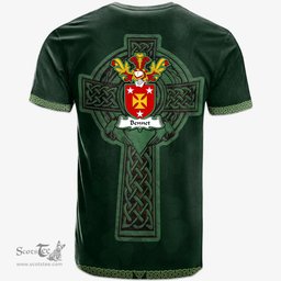 Irish Bennet Coat of Arms Irish T Shirt Irish Cross with Celtic Knot and Claddagh Ring T Shirt
