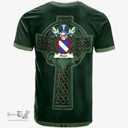 Irish Bisset Coat of Arms Irish T Shirt Irish Cross with Celtic Knot and Claddagh Ring T Shirt