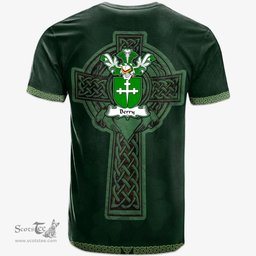 Irish Berry Coat of Arms Irish T Shirt Irish Cross with Celtic Knot and Claddagh Ring T Shirt