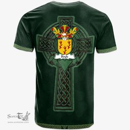 Irish Boyle Coat of Arms Irish T Shirt Irish Cross with Celtic Knot and Claddagh Ring T Shirt