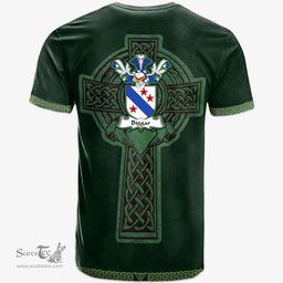 Irish Biggar Coat of Arms Irish T Shirt Irish Cross with Celtic Knot and Claddagh Ring T Shirt