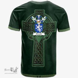 Irish Dowall Coat of Arms Irish T Shirt Irish Cross with Celtic Knot and Claddagh Ring T Shirt