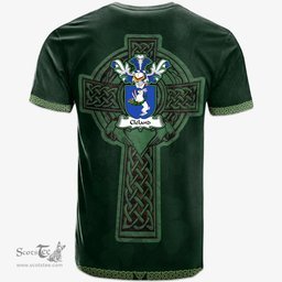 Irish Cleland Coat of Arms Irish T Shirt Irish Cross with Celtic Knot and Claddagh Ring T Shirt