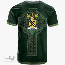 Irish Charles Coat of Arms Irish T Shirt Irish Cross with Celtic Knot and Claddagh Ring T Shirt