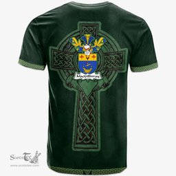 Irish MacGillivray Coat of Arms Irish T Shirt Irish Cross with Celtic Knot and Claddagh Ring T Shirt