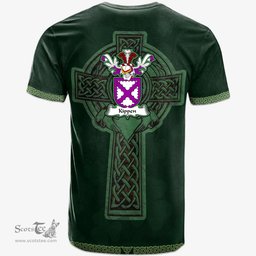 Irish Kippen Coat of Arms Irish T Shirt Irish Cross with Celtic Knot and Claddagh Ring T Shirt