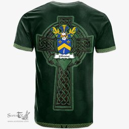 Irish Gilmour Coat of Arms Irish T Shirt Irish Cross with Celtic Knot and Claddagh Ring T Shirt
