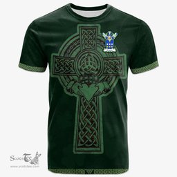 Irish Grosett Coat of Arms Irish T Shirt Irish Cross with Celtic Knot and Claddagh Ring T Shirt