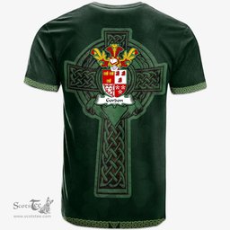 Irish Gordon _Duke of Gordon Coat of Arms Irish T Shirt Irish Cross with Celtic Knot and Claddagh Ring T Shirt