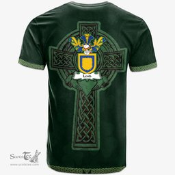 Irish Lend Coat of Arms Irish T Shirt Irish Cross with Celtic Knot and Claddagh Ring T Shirt