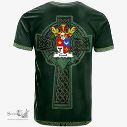 Irish Hamil Coat of Arms Irish T Shirt Irish Cross with Celtic Knot and Claddagh Ring T Shirt