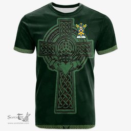 Irish Hope Coat of Arms Irish T Shirt Irish Cross with Celtic Knot and Claddagh Ring T Shirt